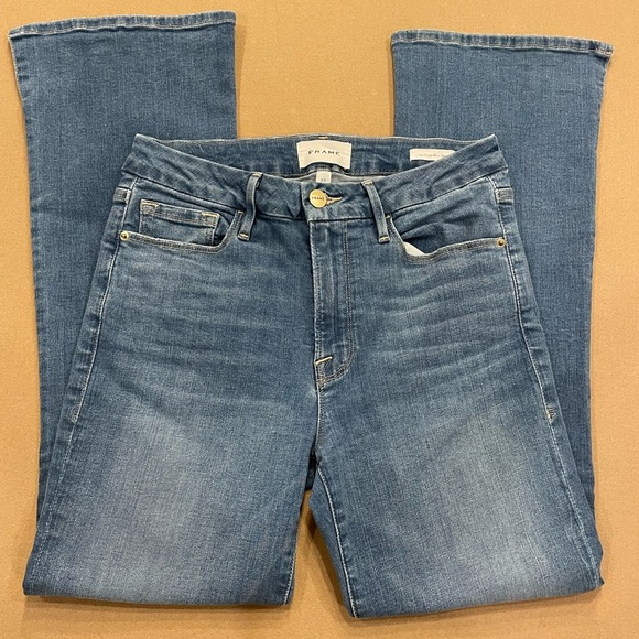 Frame Denim Le Crop Mini Boot With Side Slits Morongo Wash Size 27 - Picture 4 of 14